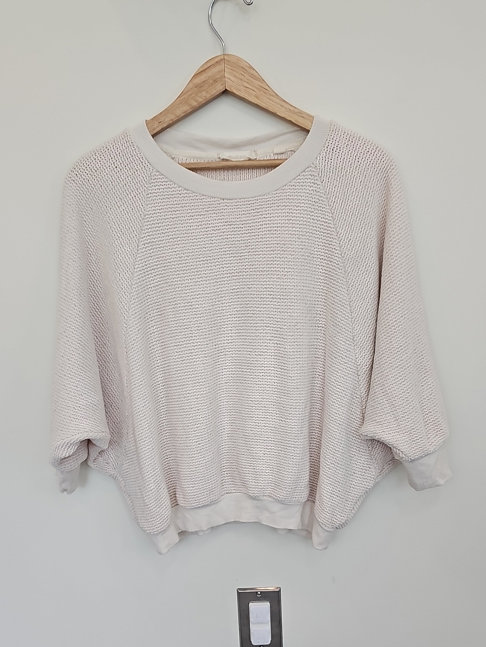 Altar'd State Women's Cream Chenille Knit Dolman Sleeve Pullover Sweater - Picture 2 of 8